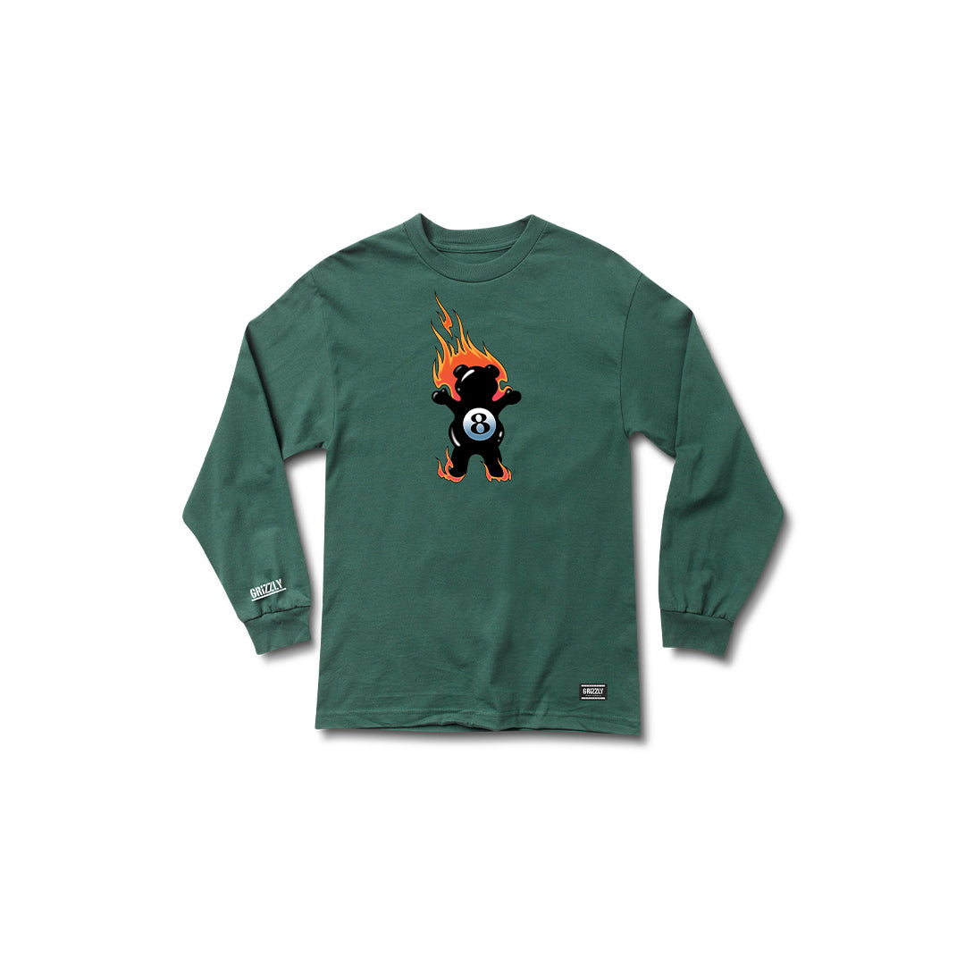 Behind The 8Ball LS Tee - Forrest Green