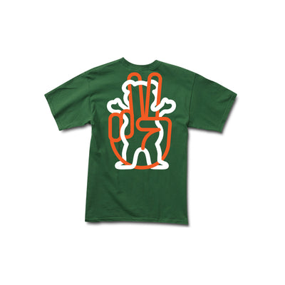 Peace Out SS Tee - Forrest Green
