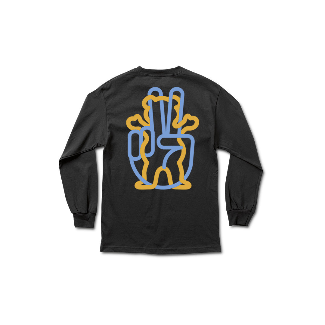 Peace Out LS Tee - Black