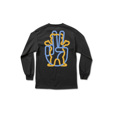 Peace Out LS Tee - Black