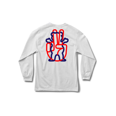 Peace Out LS Tee - White