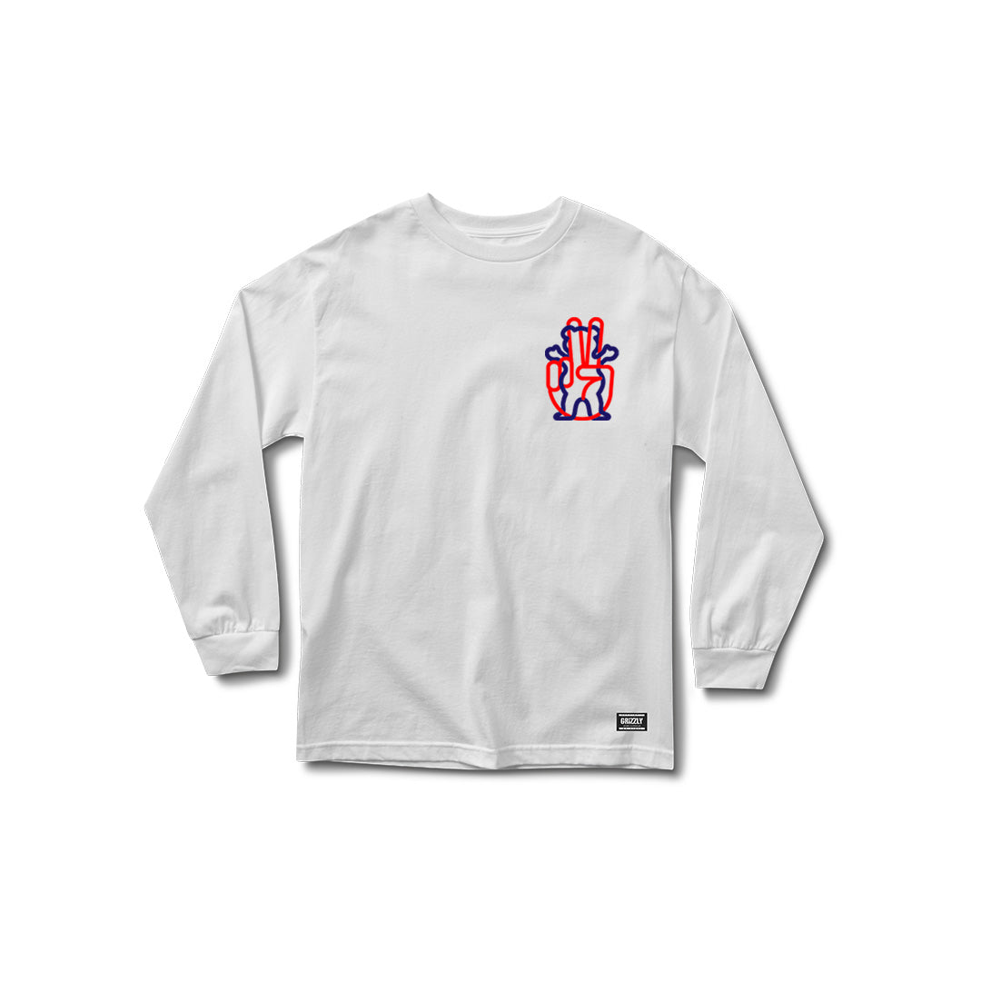 Peace Out LS Tee - White