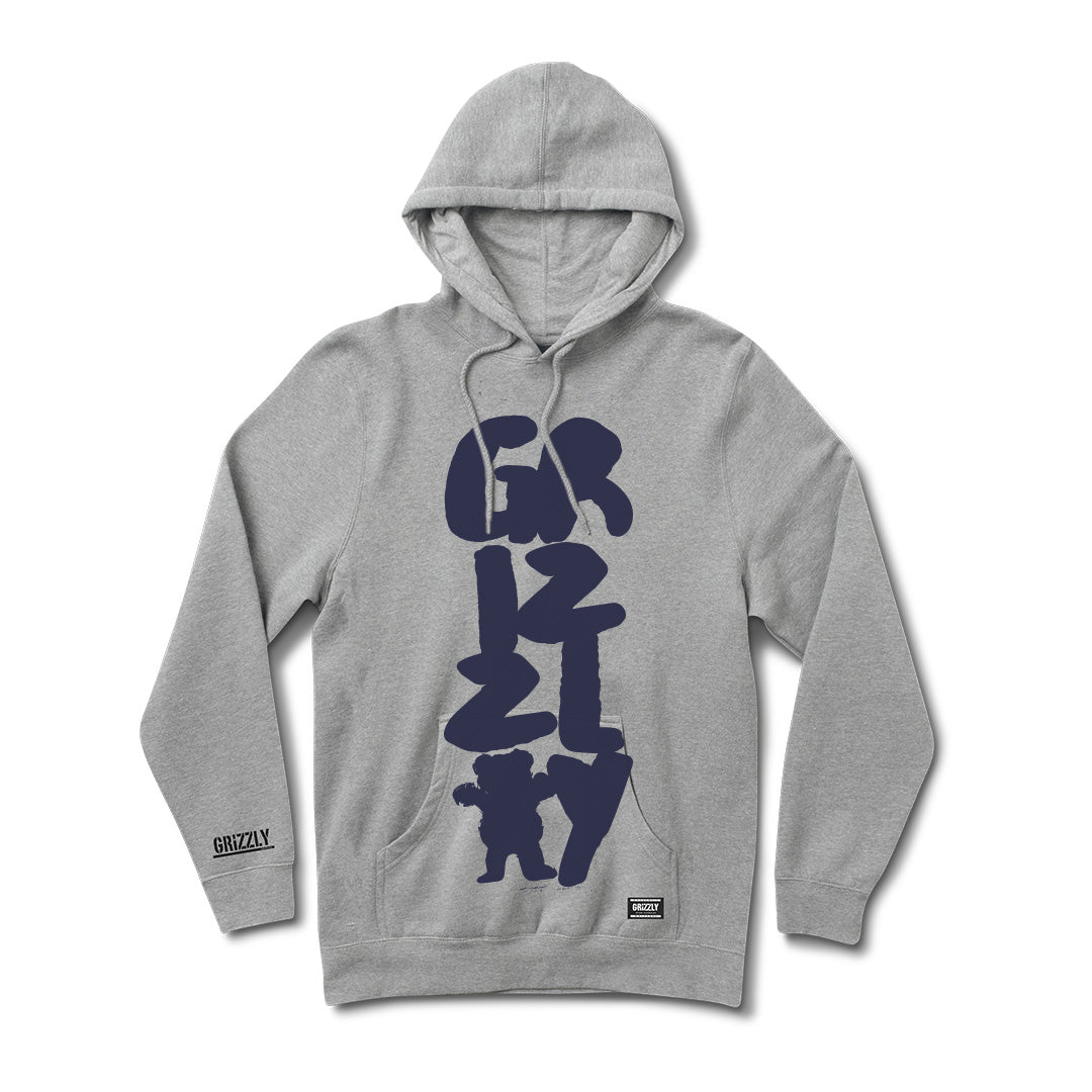 Brushwork Pullover Hoodie - Grey