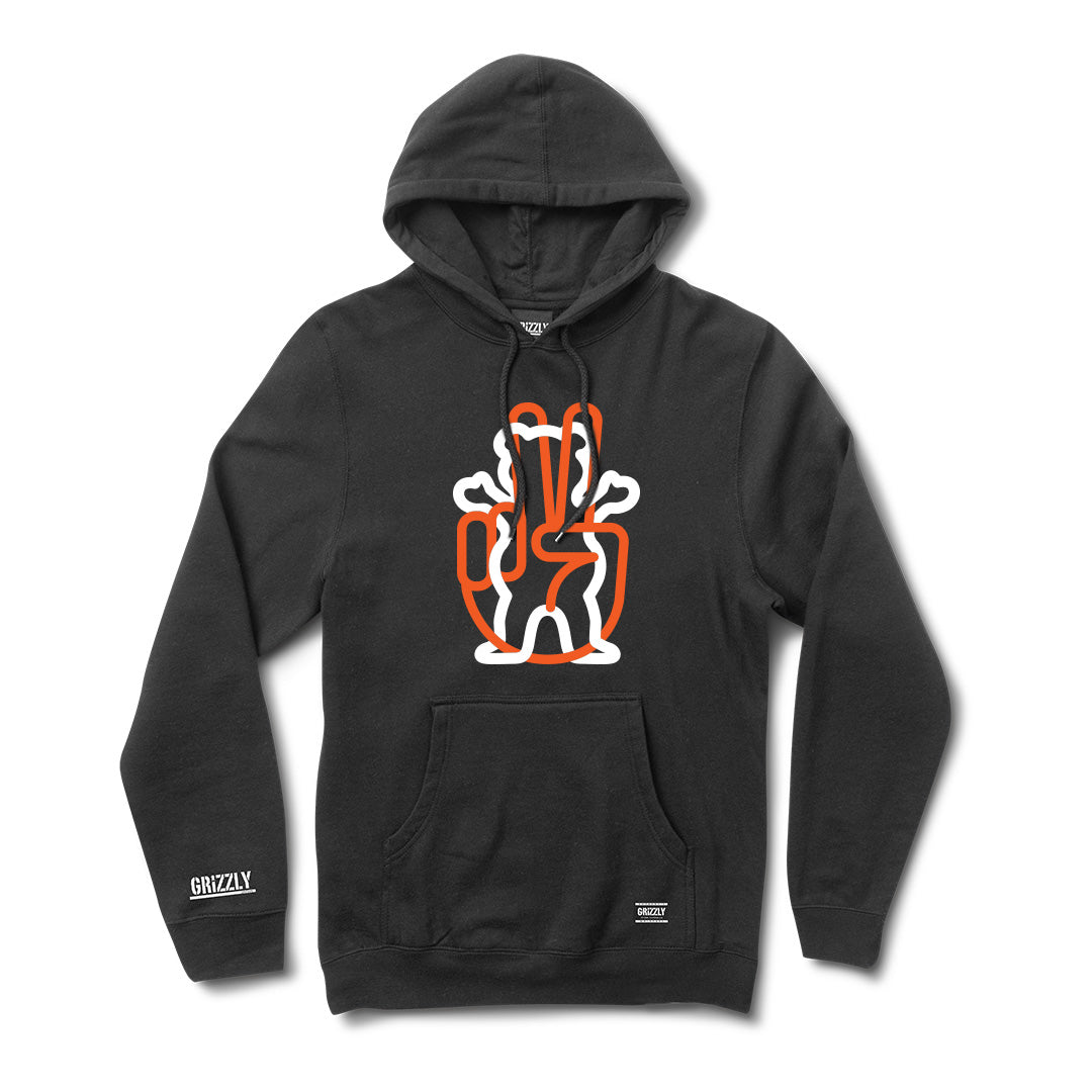 Peace Out Pullover Hoodie - Black