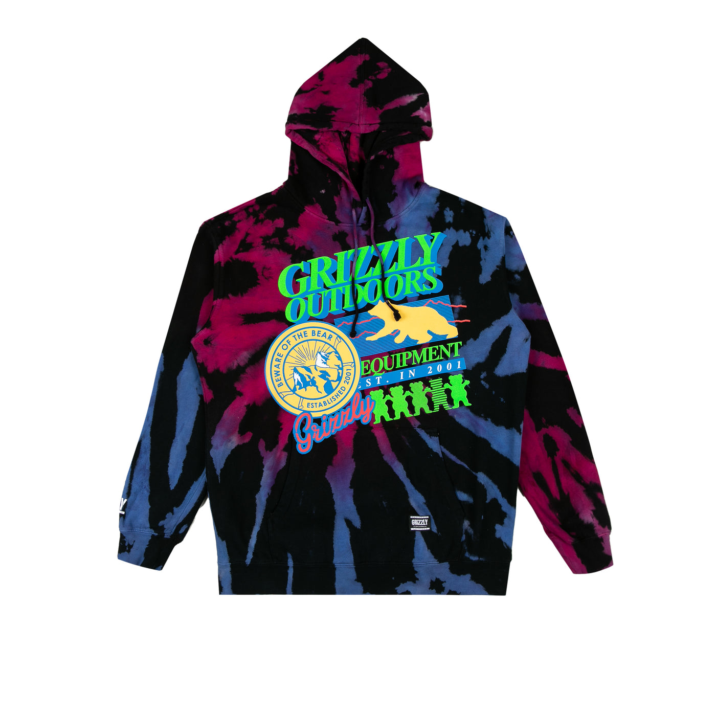 Neon Trail Pullover Hoodie - Tie Dye