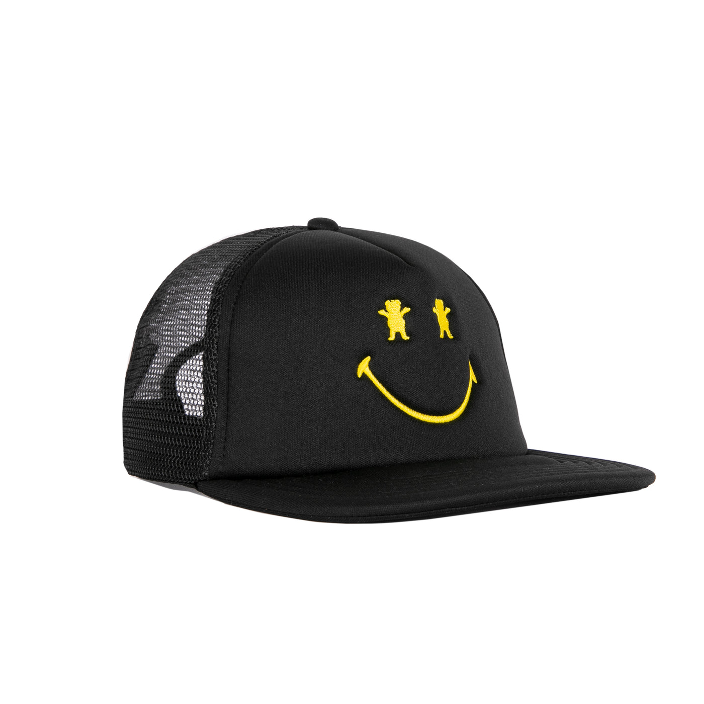 SMILEYWORLD Big Smile Trucker Snapback Hat - Black