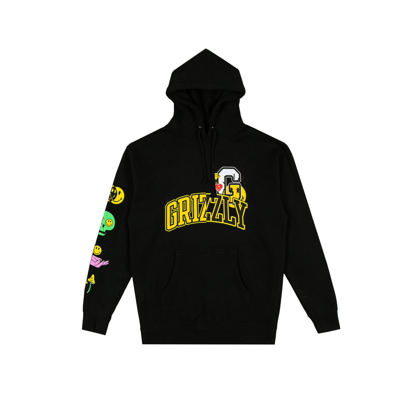 SMILEYWORLD Grizzly x Smiley World Pullover Hoody - Black