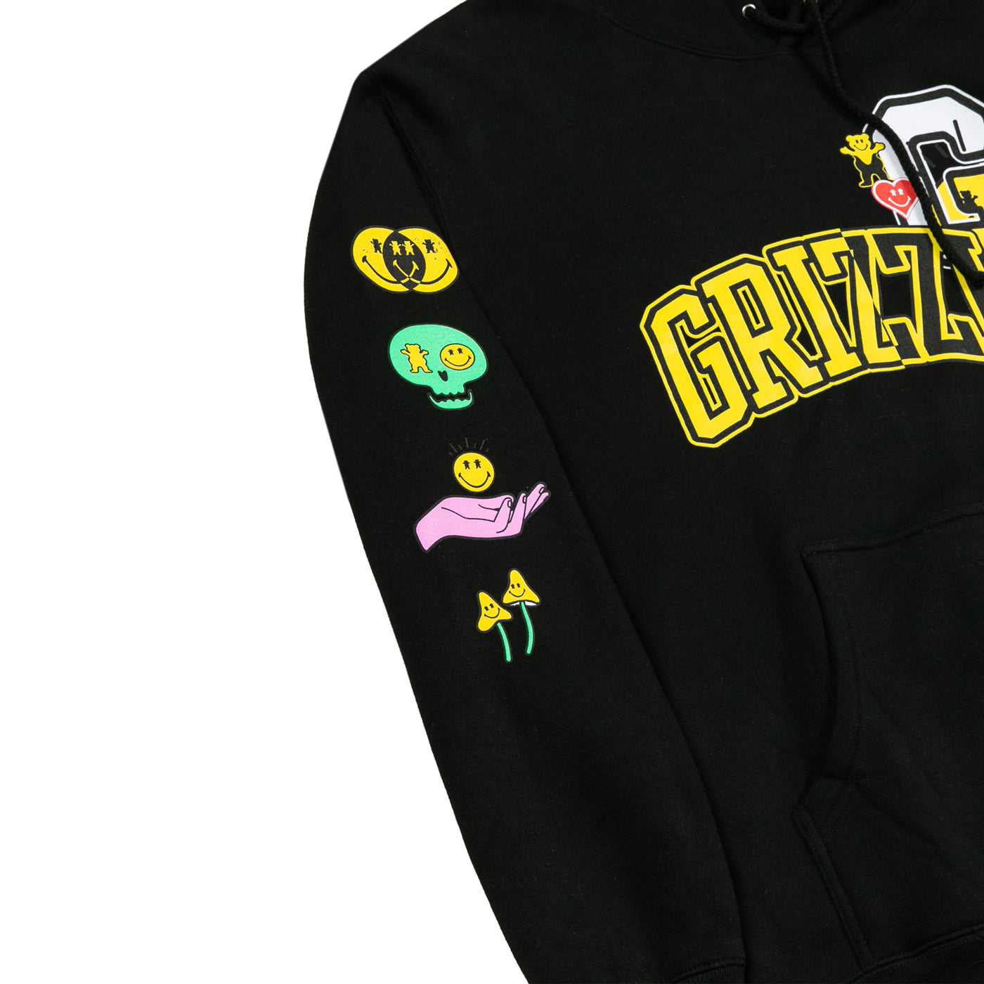 SMILEYWORLD Grizzly x Smiley World Pullover Hoody - Black