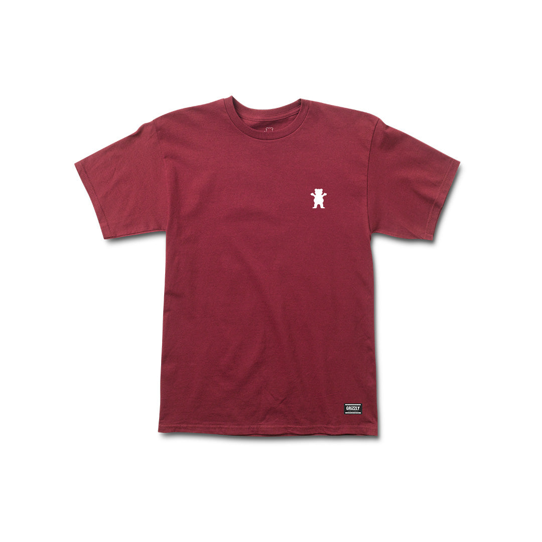 Embroidered OG Bear SS Tee Burgundy / White